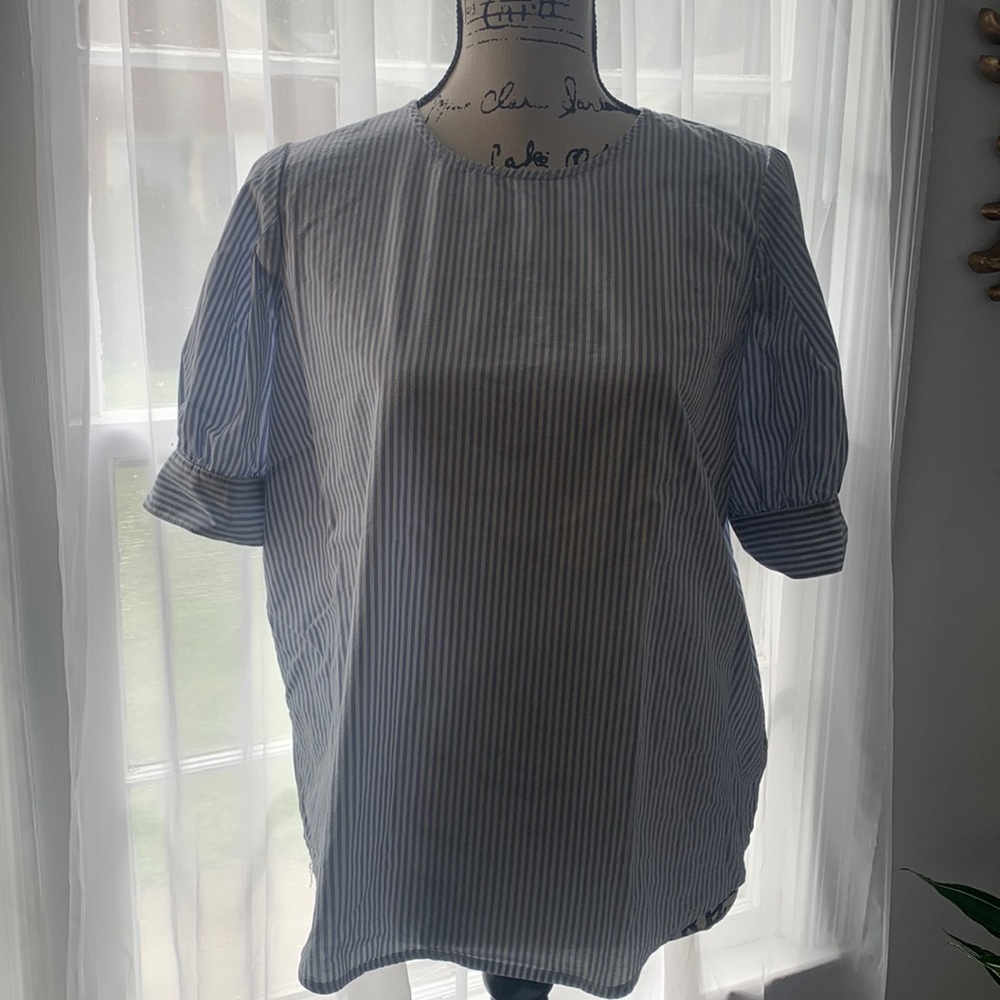 EUC POPSUGAR pinstripe, button-down blouse